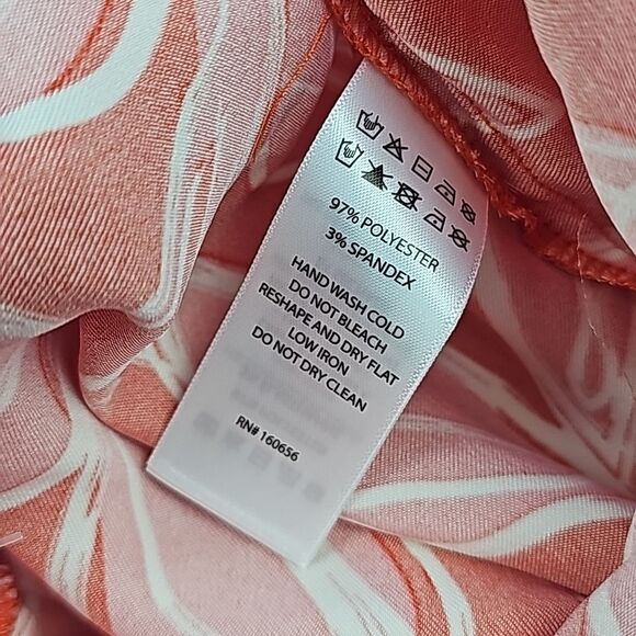 Sincerely Jules -184‎ Red Satin Tropical Floral Tie Belt Pleated Pants Medium - Picture 4 of 8